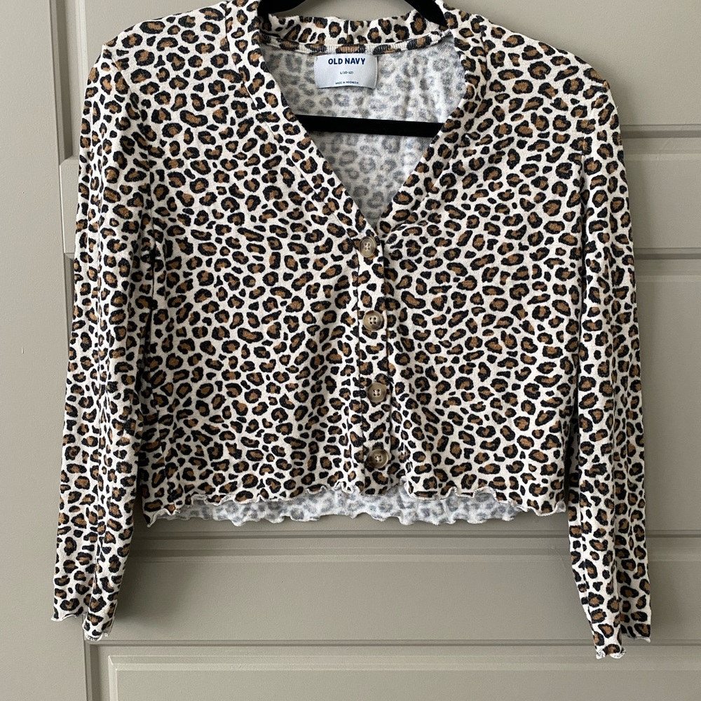 OLD NAVY crop/animal print sweater.